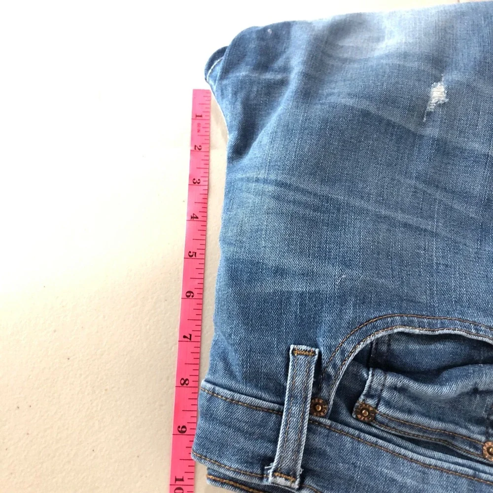 J Crew‎ Womens Toothpick Jeans Size 30 Raw Hem Skinny Light Wash Distressed